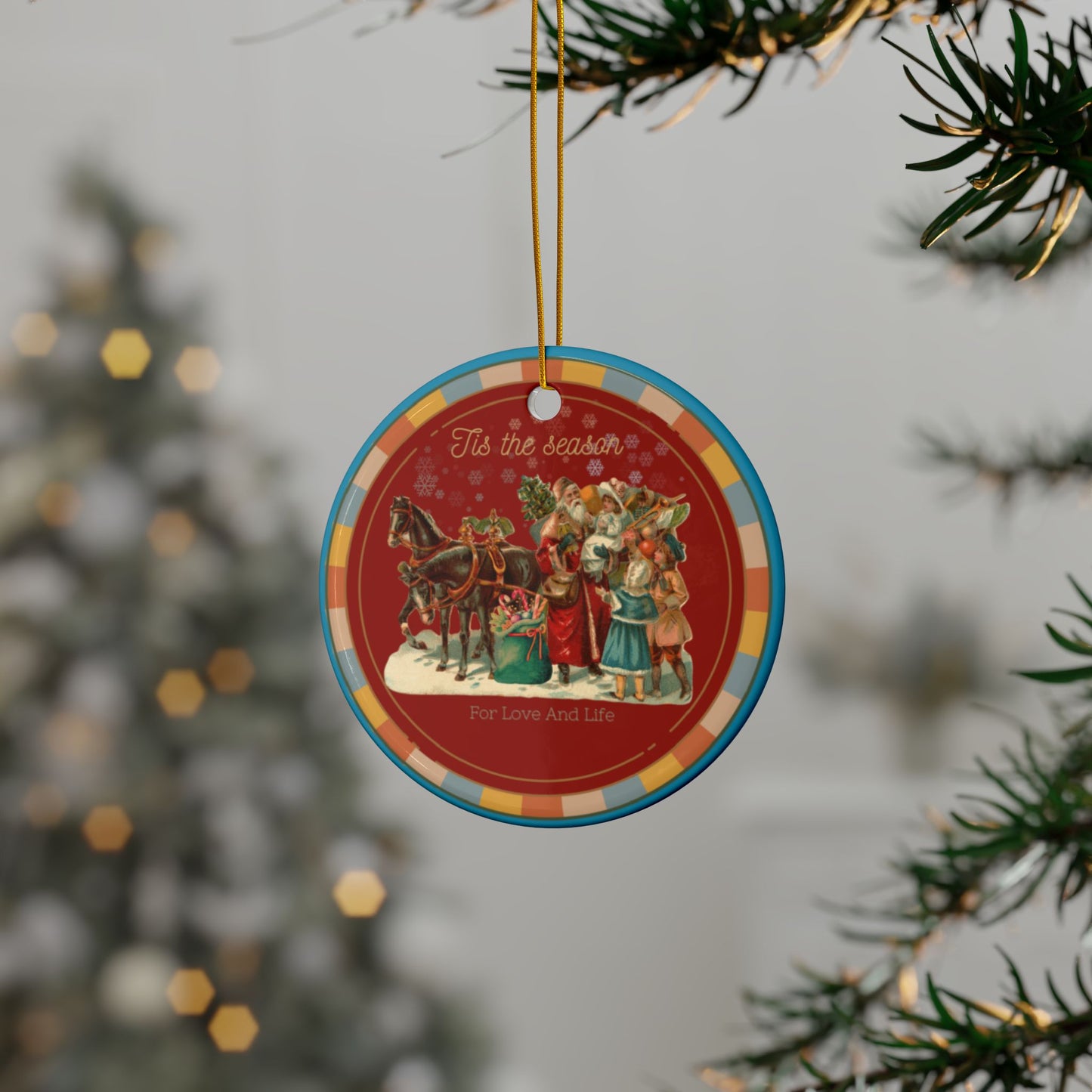 Vintage Santa Ceramic Ornaments (1pc, 3pcs, 5pcs, 10pcs)