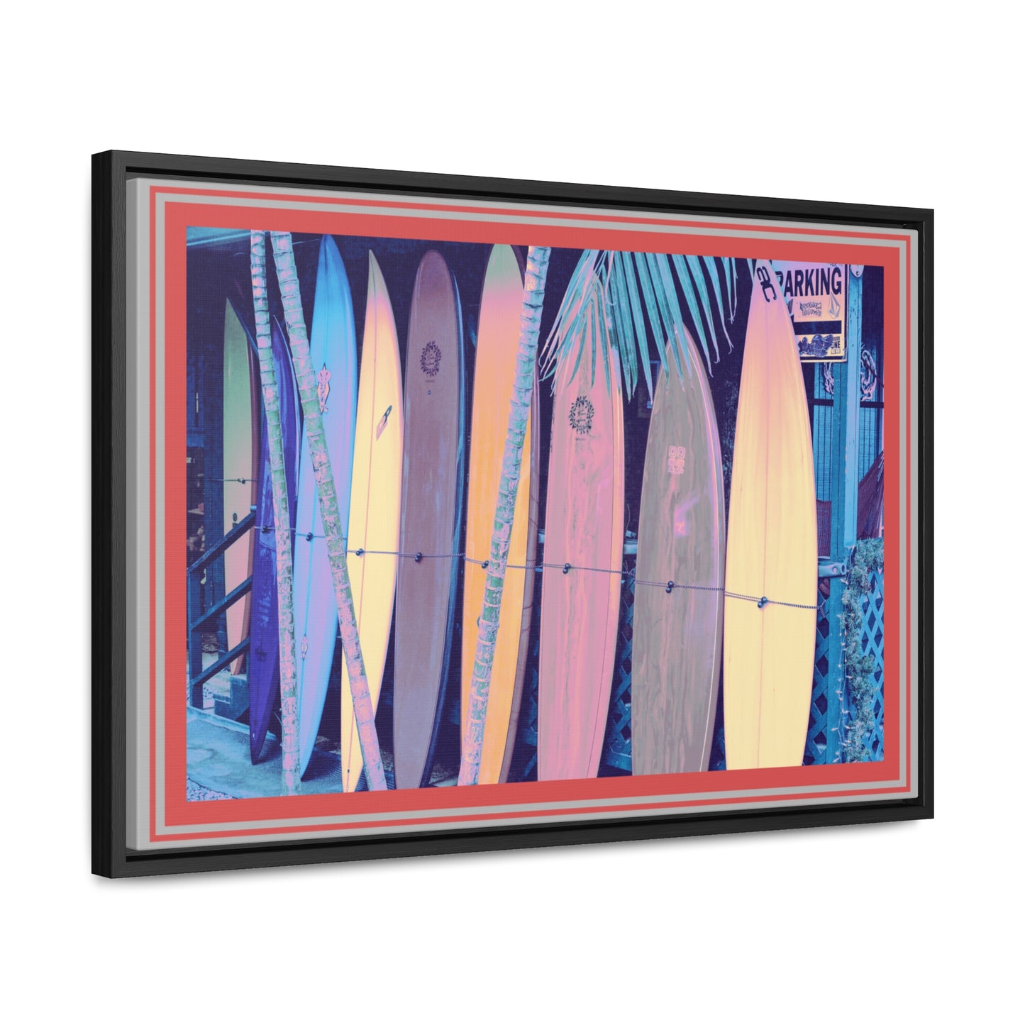 Vintage Surfboard Surfers Gallery Canvas Wraps, Horizontal Frame