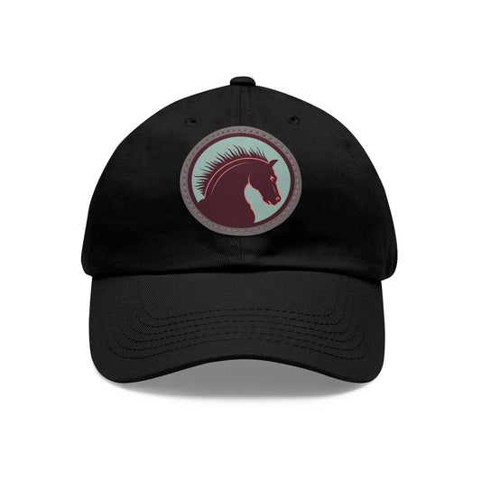 Dad Hat with Leather Patch (Round)