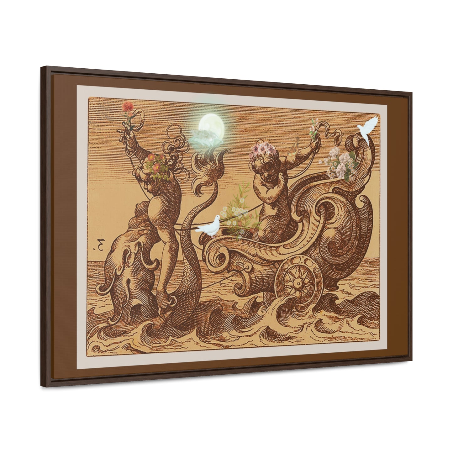 Angelic Mermaid Framed Canvas