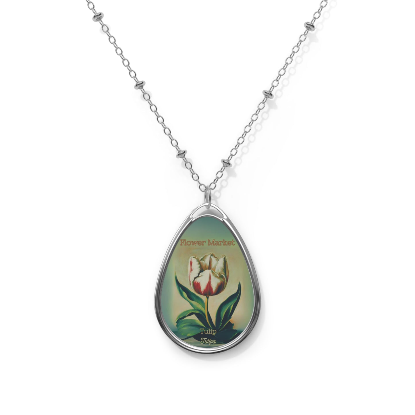 Flower Market Tulip Oval Necklace