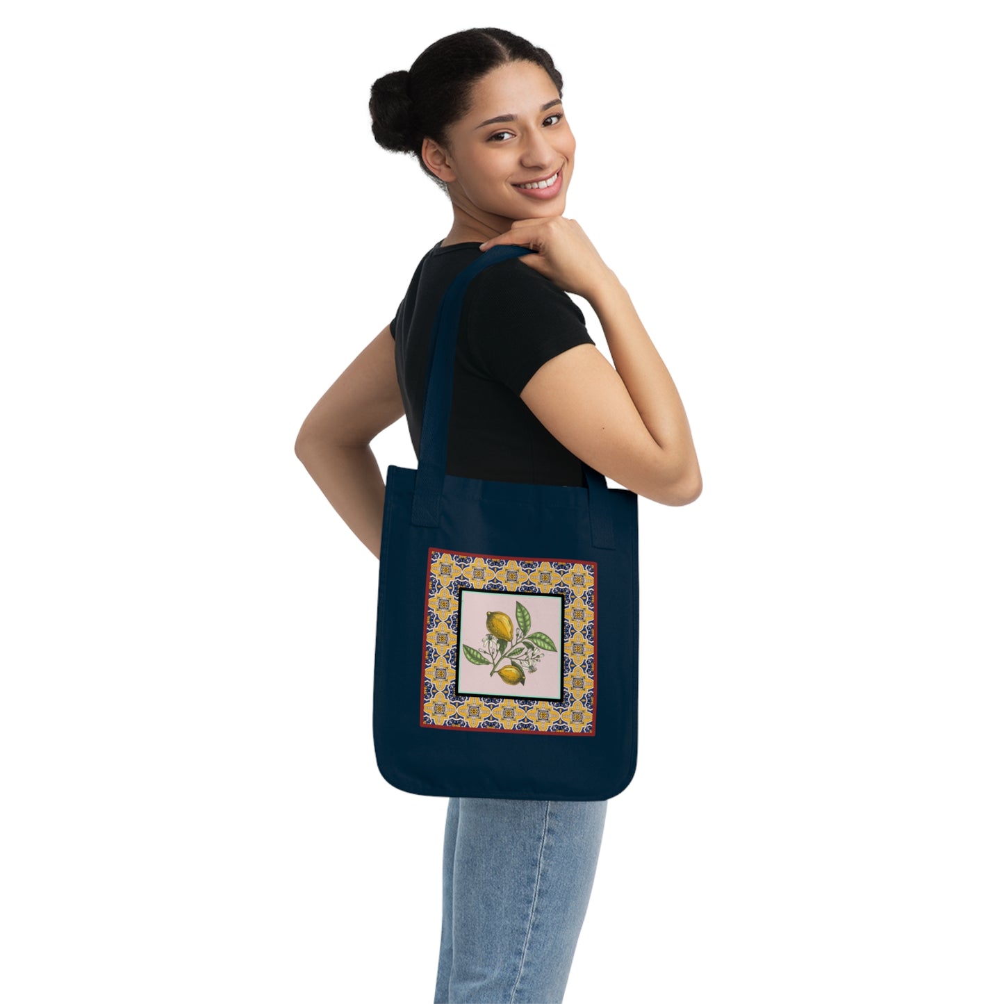 Vintage Lemon Design- Organic Canvas Tote Bag