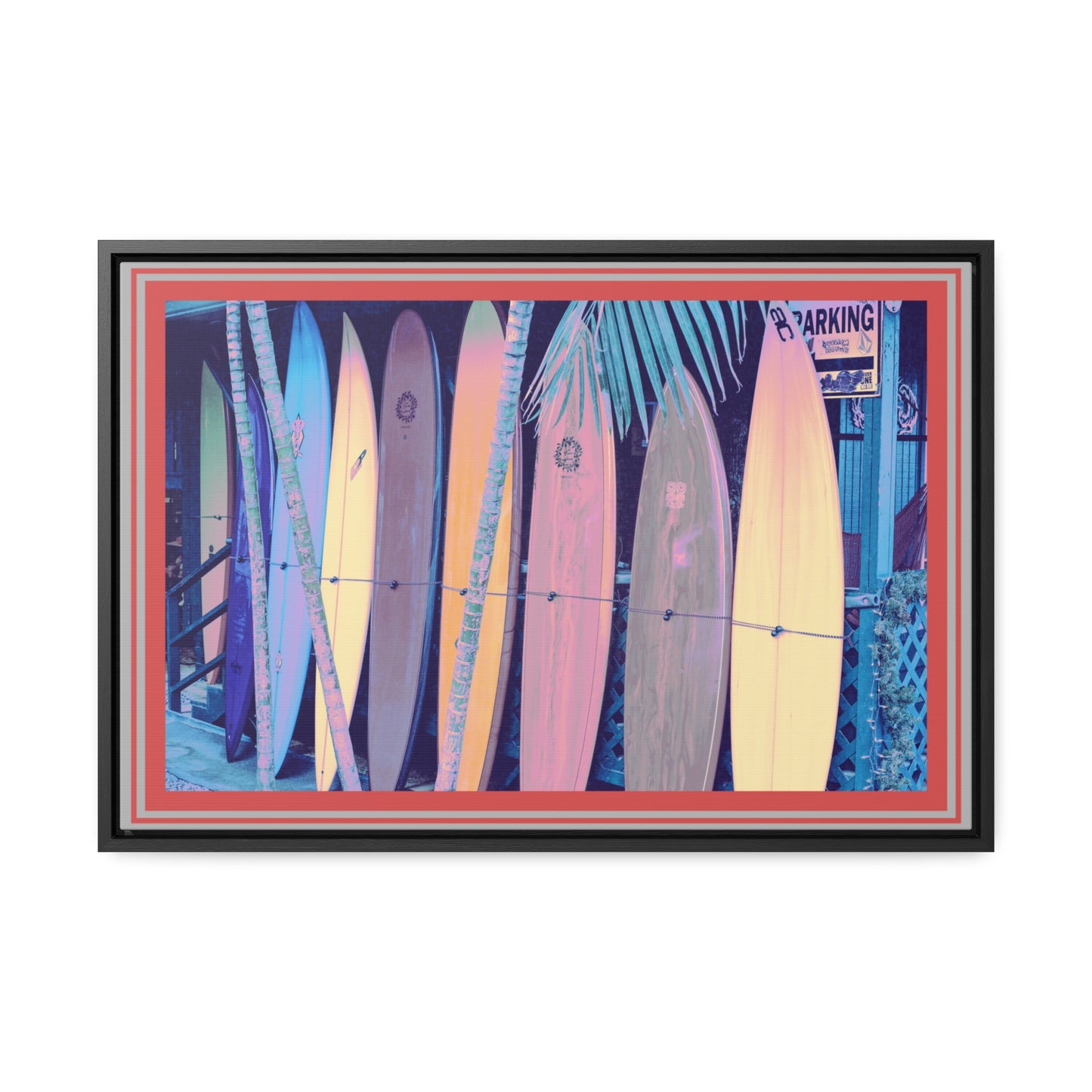 Vintage Surfboard Surfers Gallery Canvas Wraps, Horizontal Frame