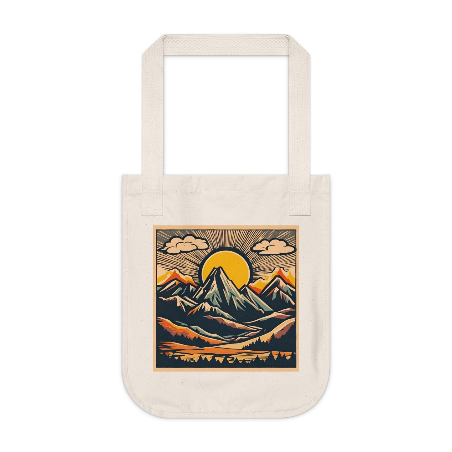 Vintage Sun and Mountain Organic Canvas Tote Bag