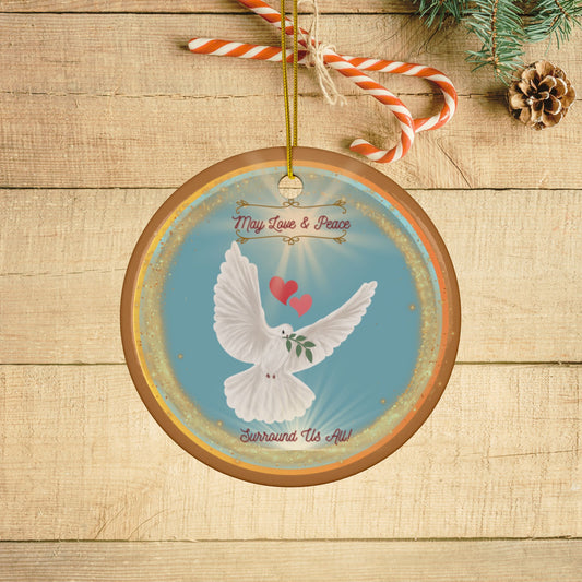 Dove Love and Peace Ceramic Ornaments (1pc, 3pcs, 5pcs, 10pcs)