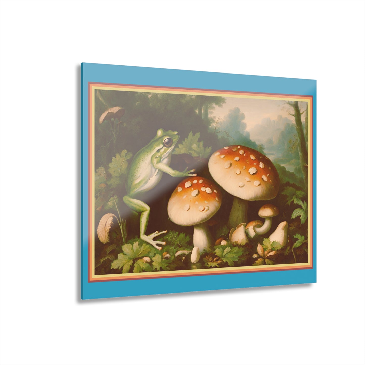 Frog and Mushroom Acrylic Prints (French Cleat Hanging)