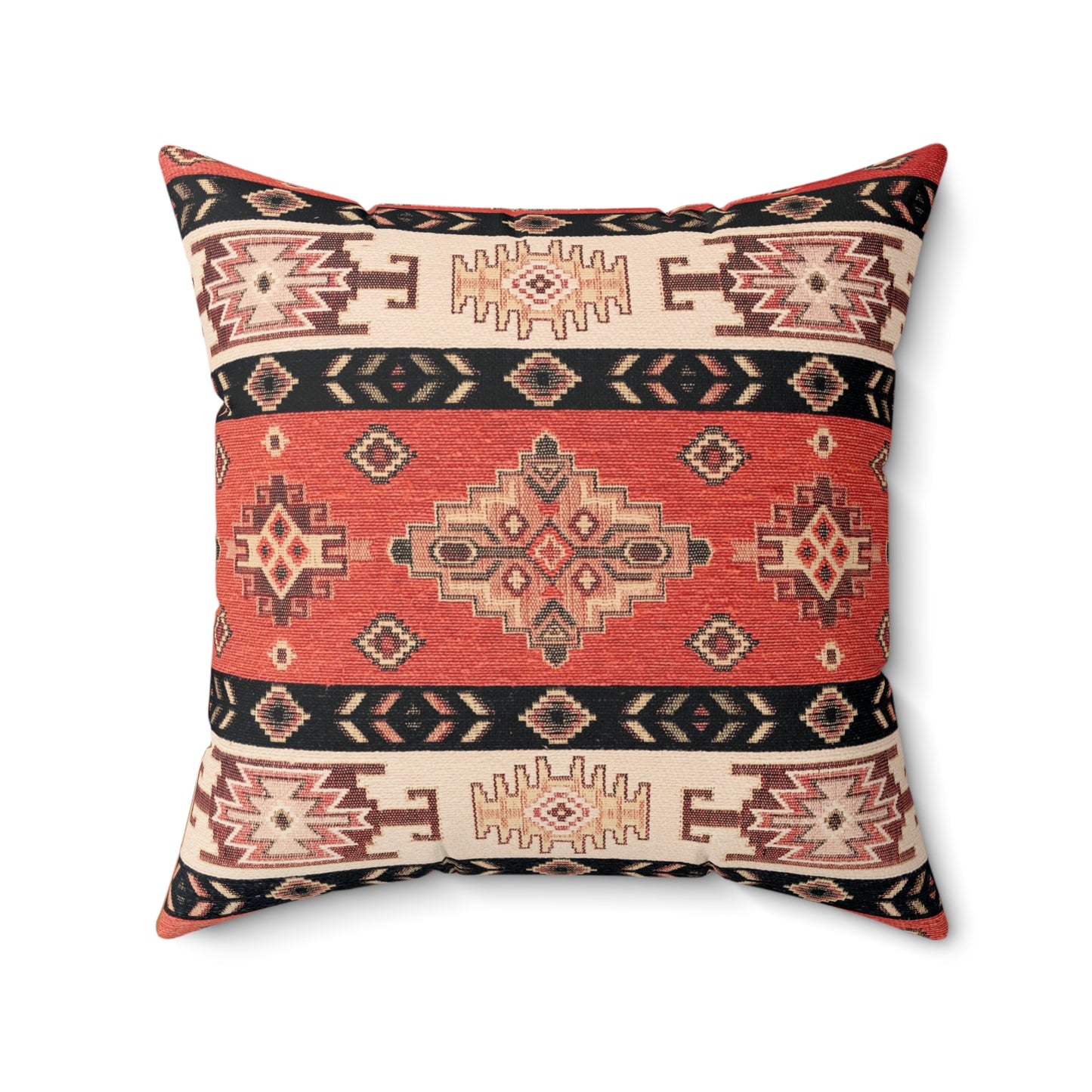 Kilim Design- Faux Suede Square Pillow