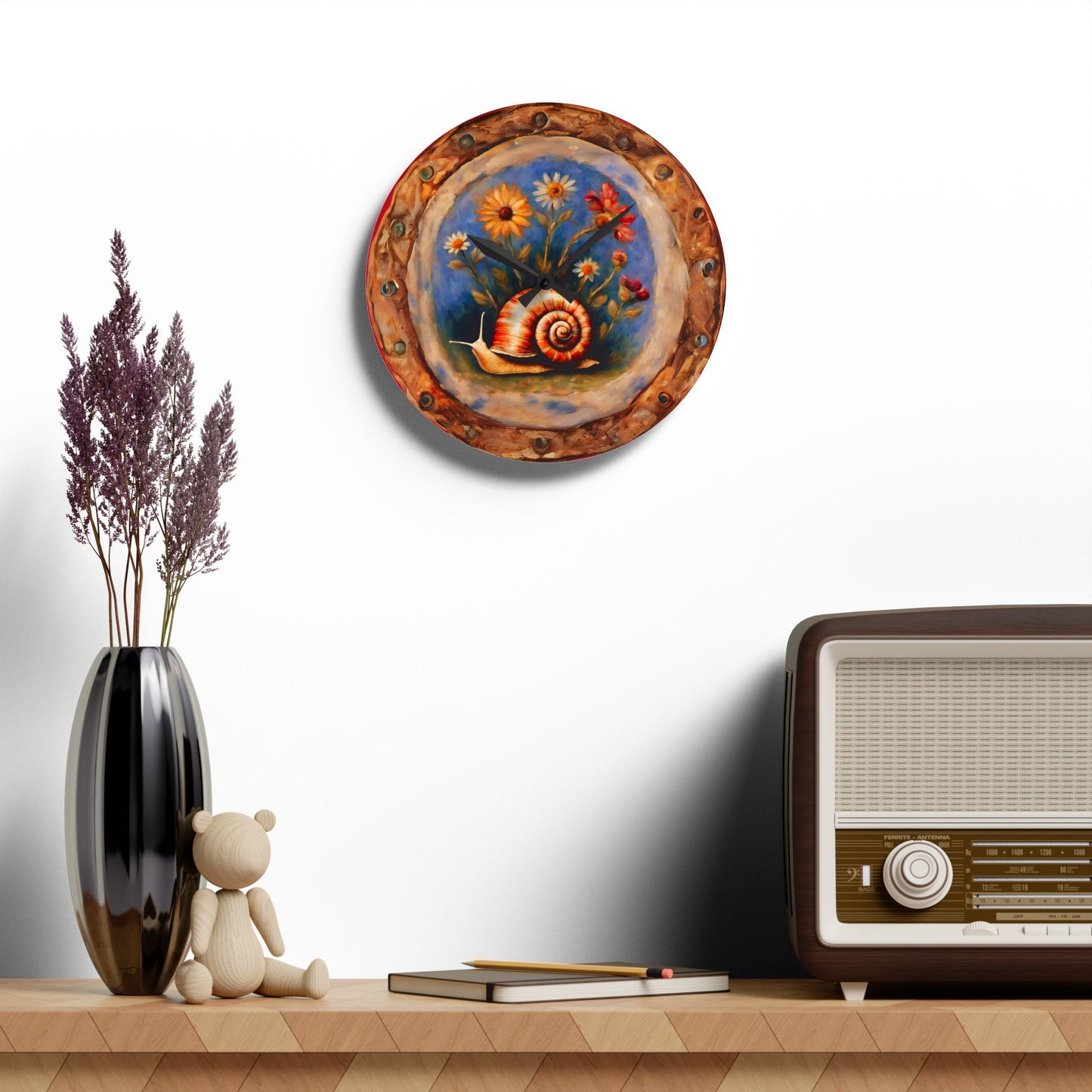 Garden Snail Acrylic Wall Clock