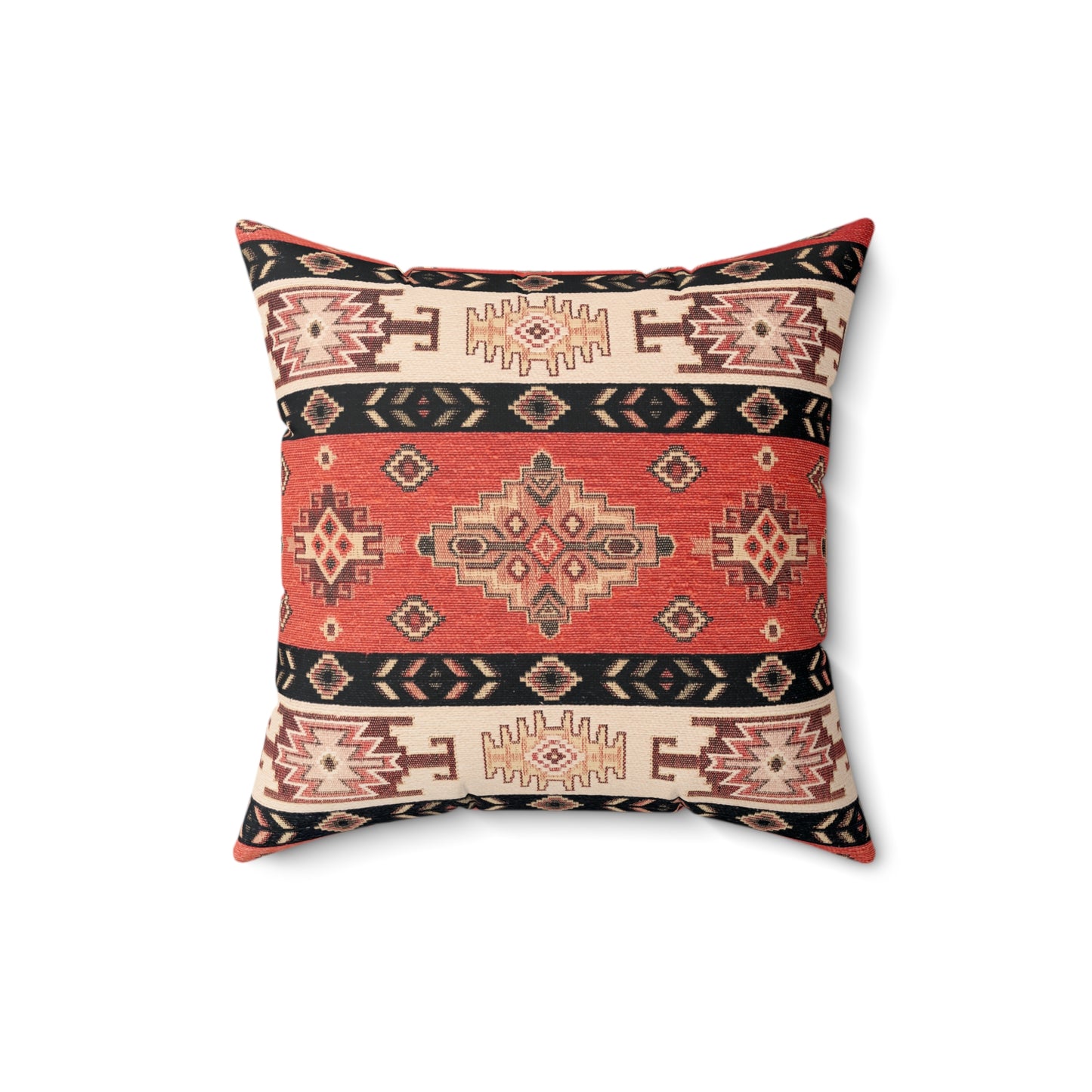 Kilim Design- Faux Suede Square Pillow