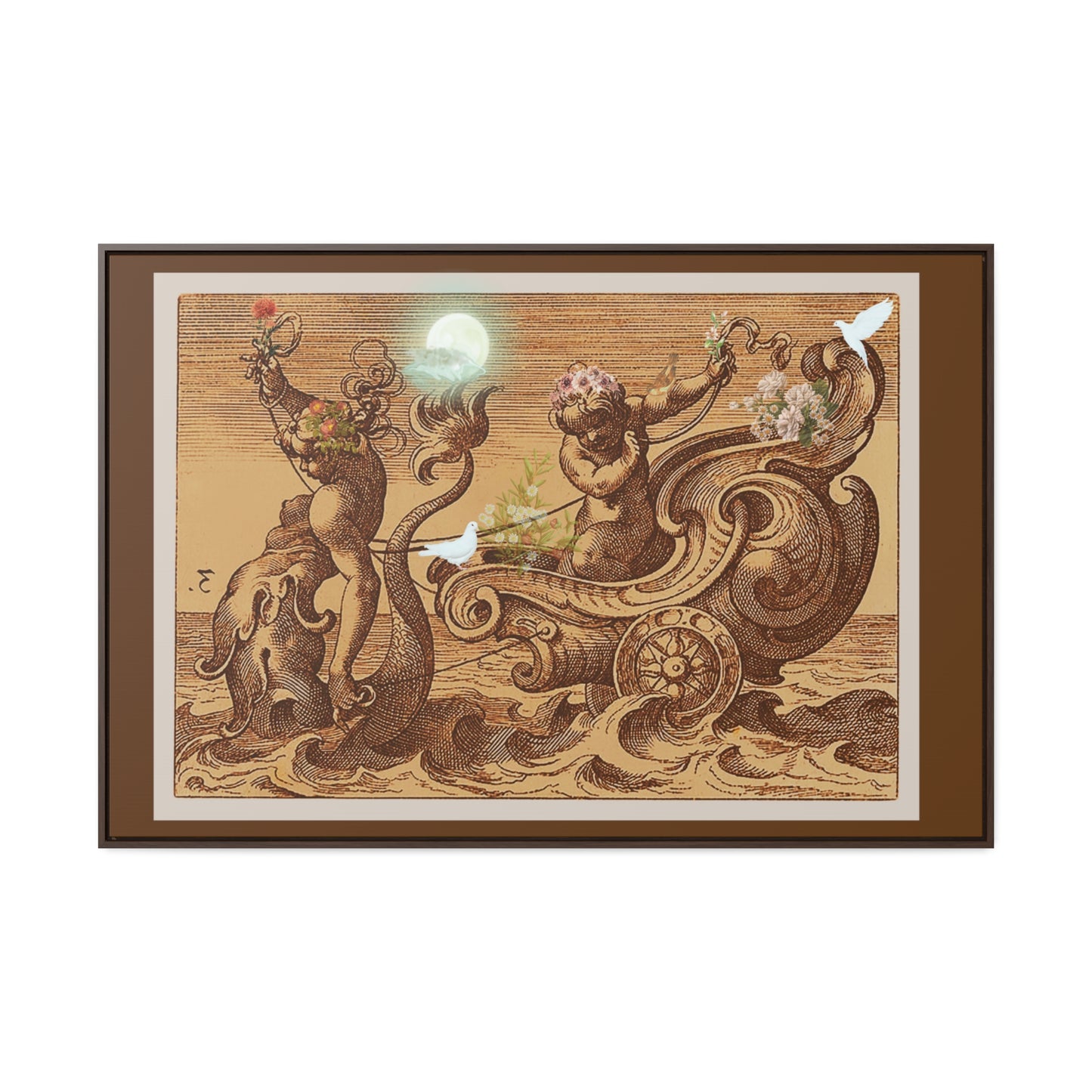 Angelic Mermaid Framed Canvas