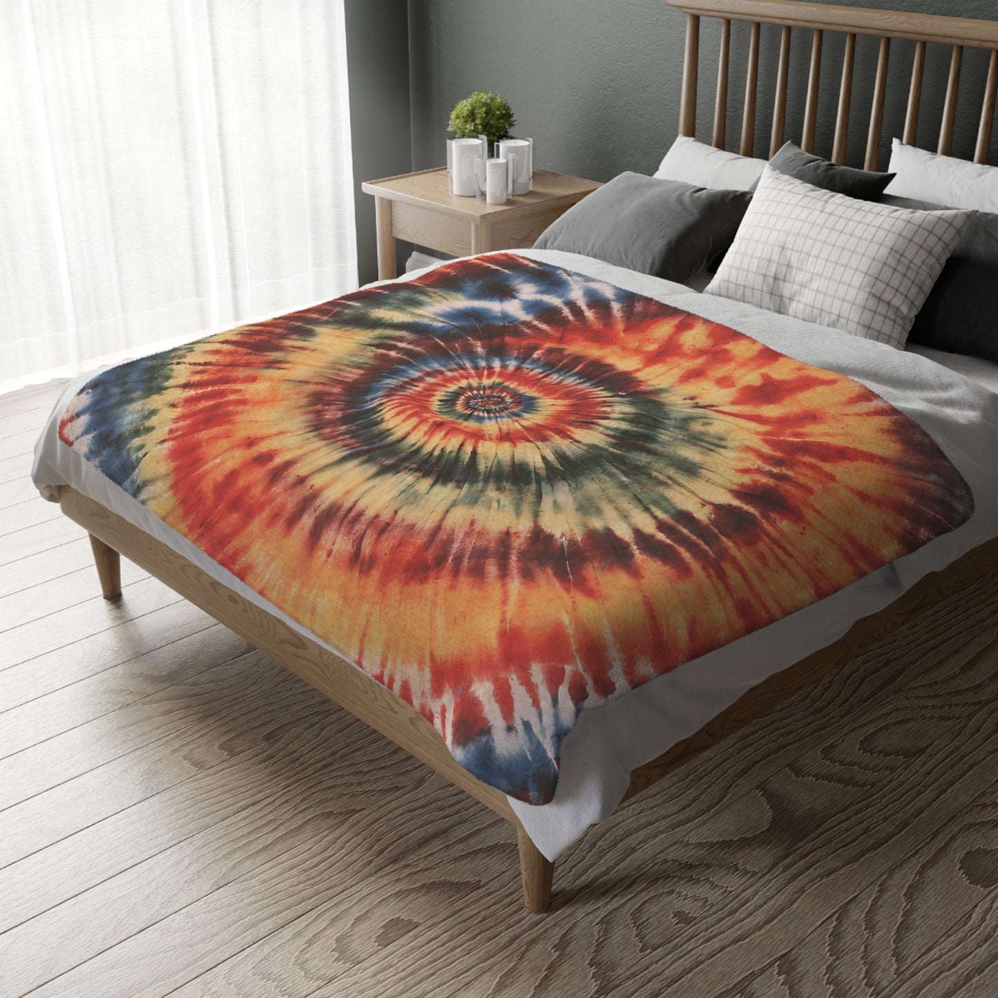 Tie Dye Velveteen Microfiber Blanket (Two-sided print)