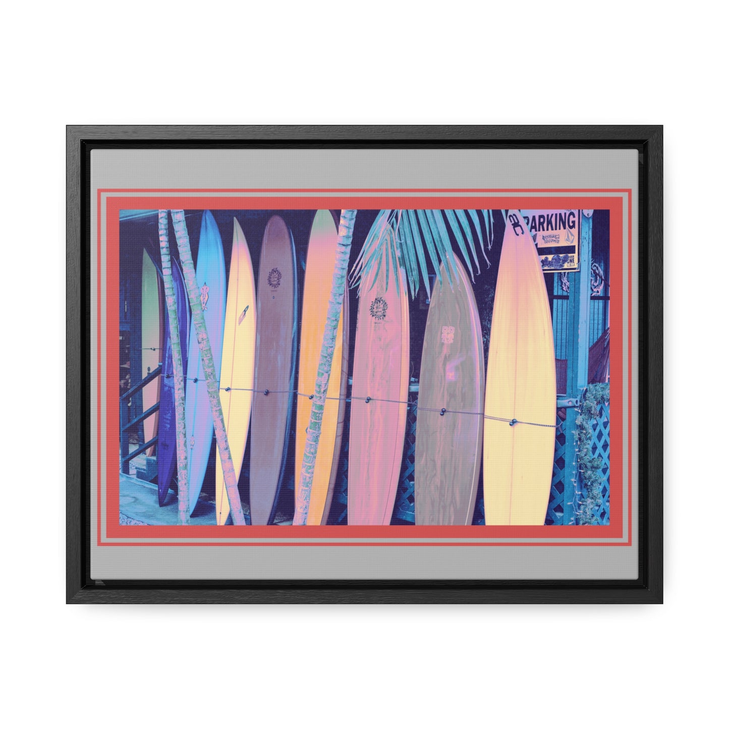 Vintage Surfboard Surfers Gallery Canvas Wraps, Horizontal Frame