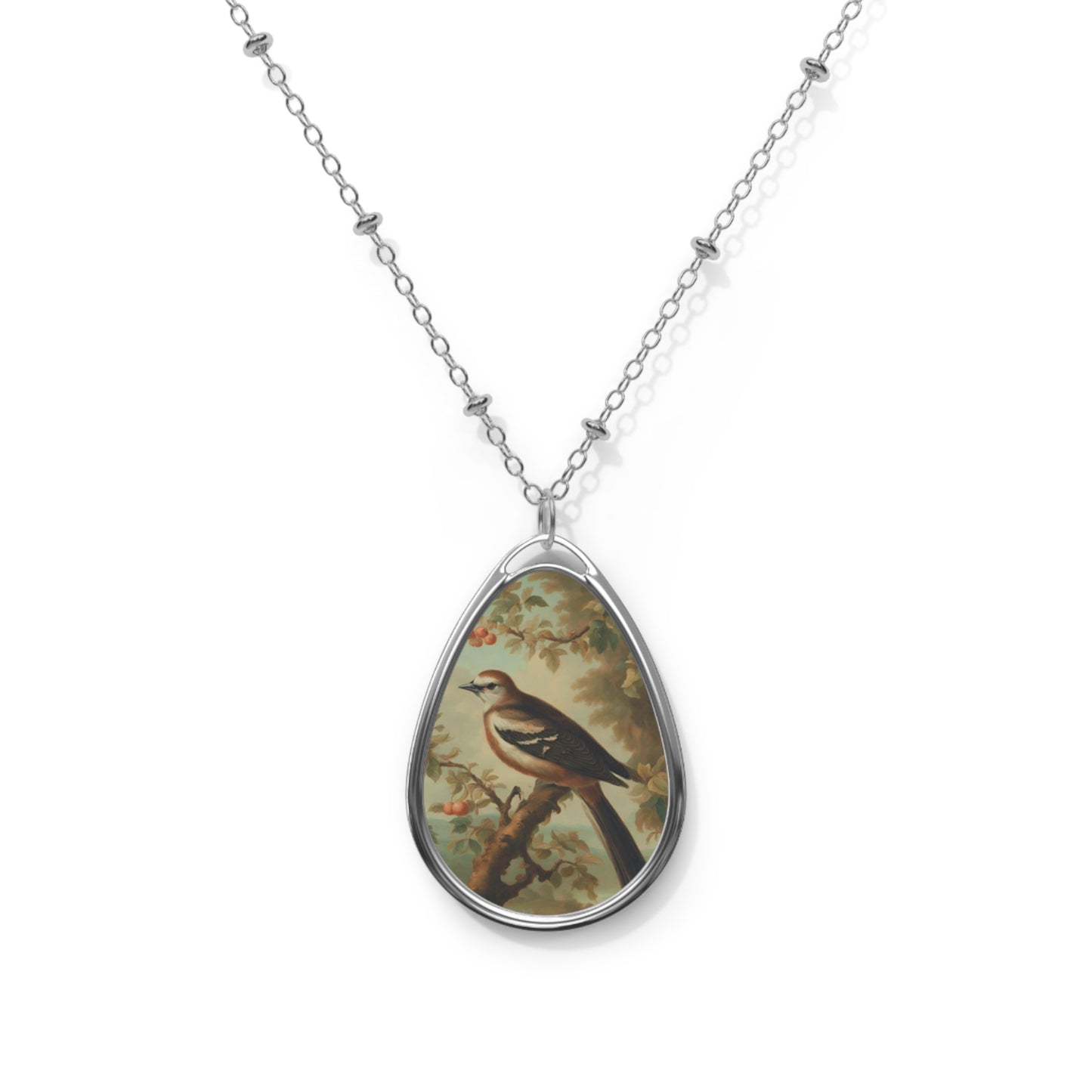 Vintage Bird Oval Necklace