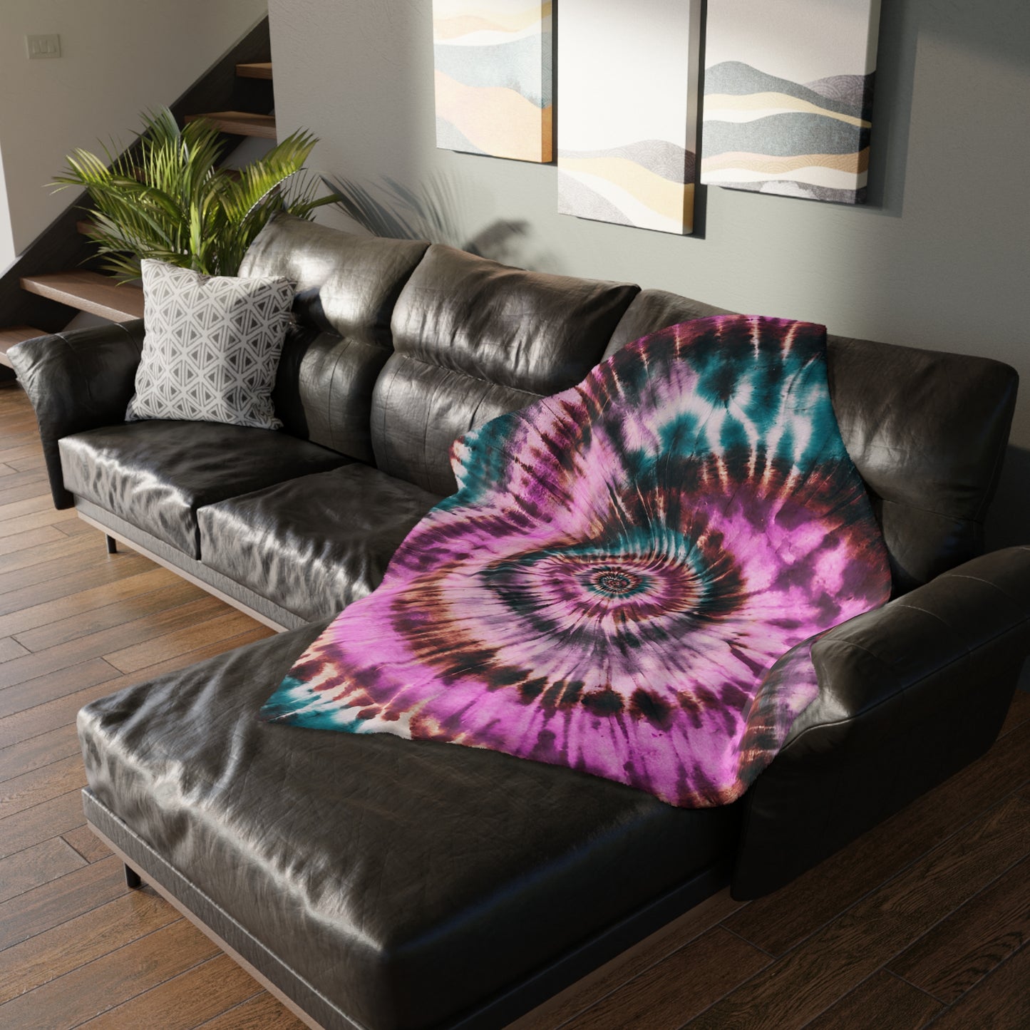 Tie Dye Velveteen Microfiber Blanket (Two-sided print)