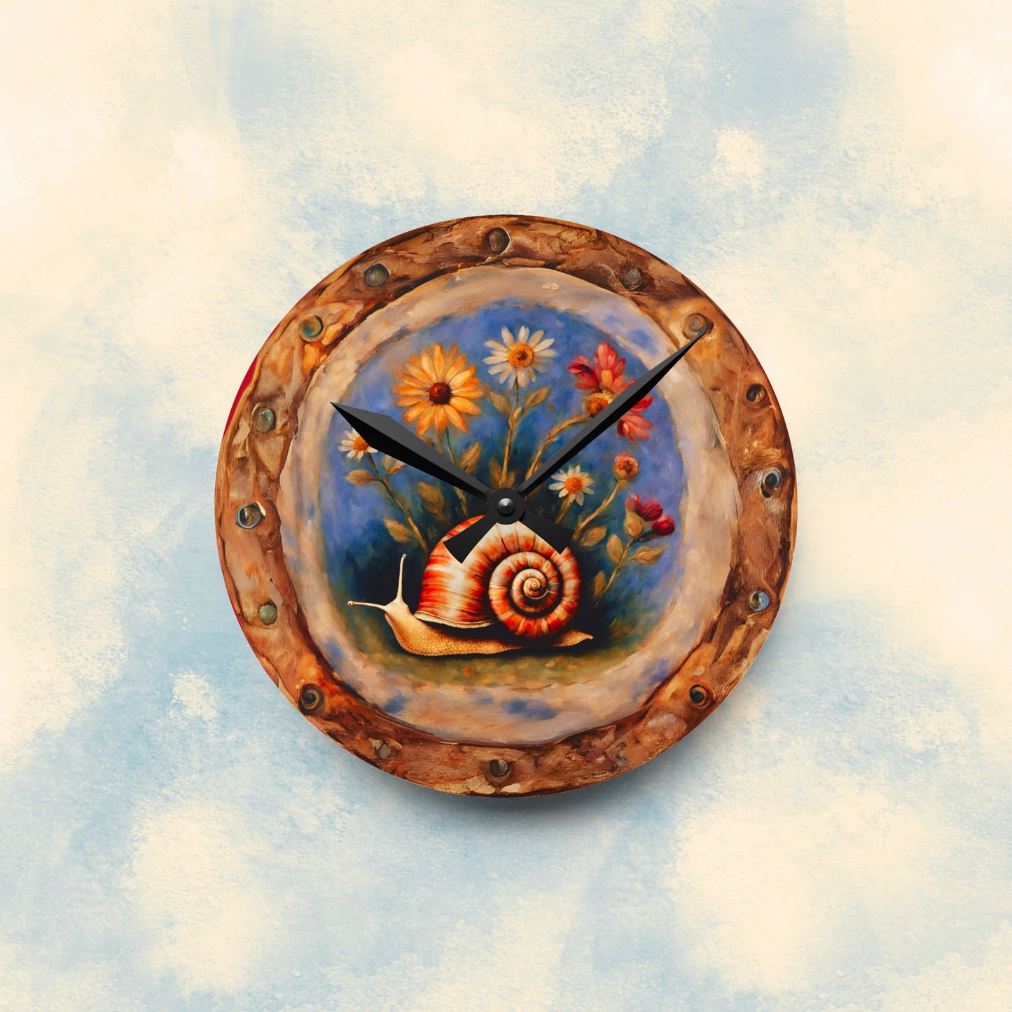 Garden Snail Acrylic Wall Clock