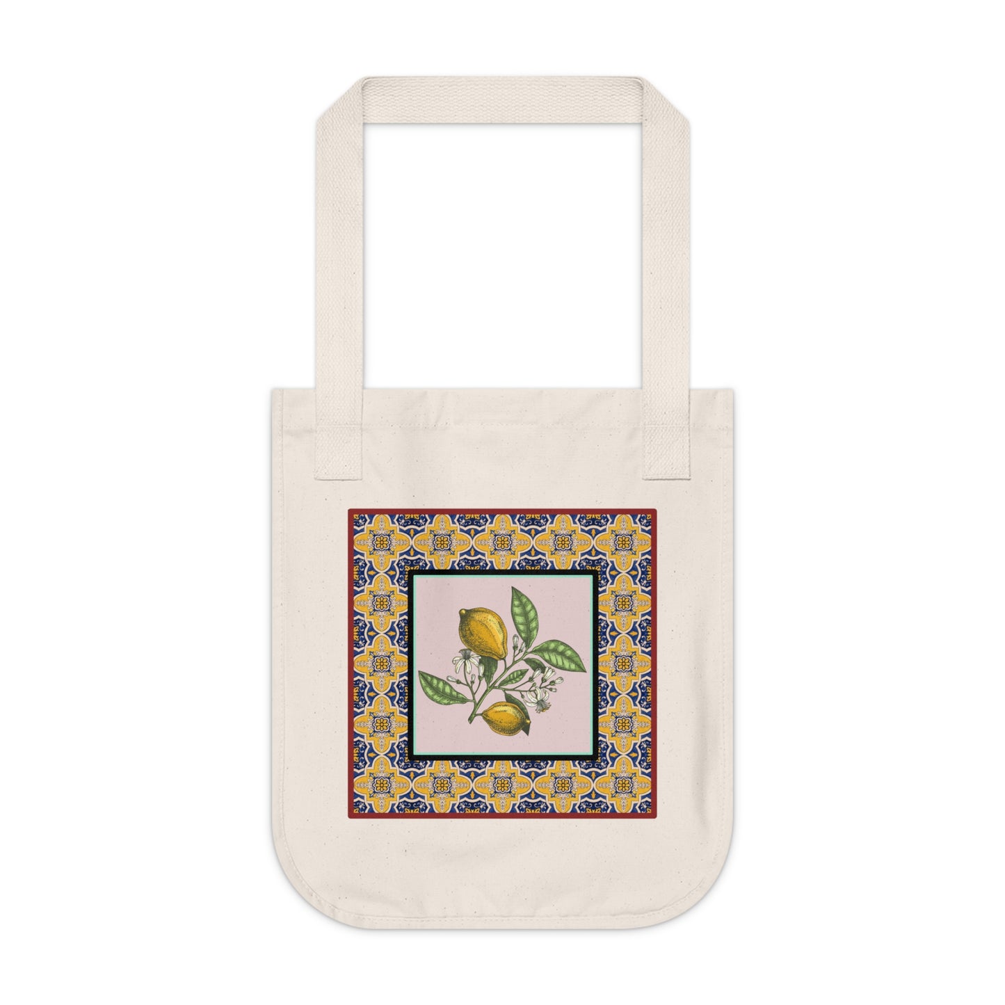 Vintage Lemon Design- Organic Canvas Tote Bag