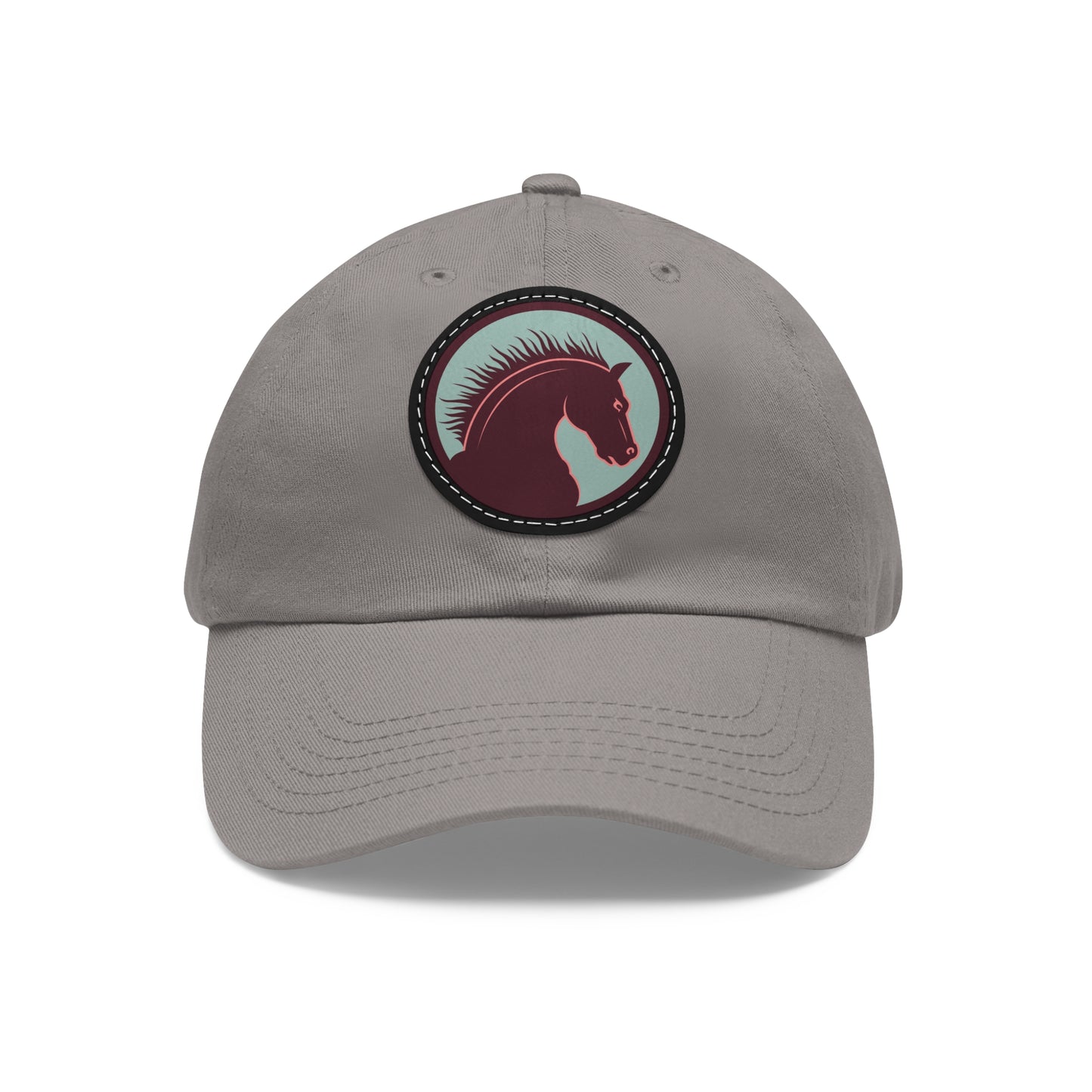 Dad Hat with Leather Patch (Round)