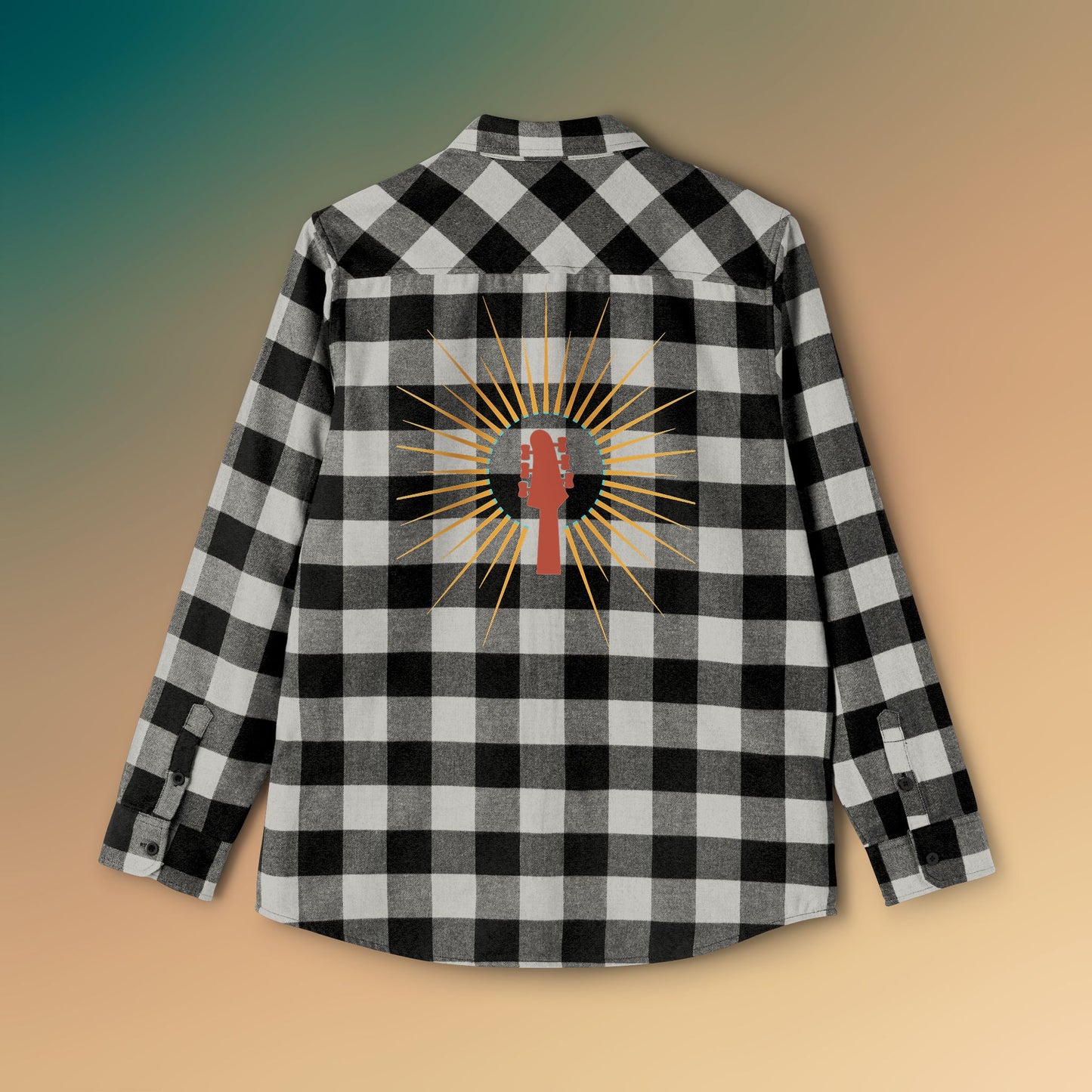 Retro Guitar and Sunshine Unisex Flannel Shirt