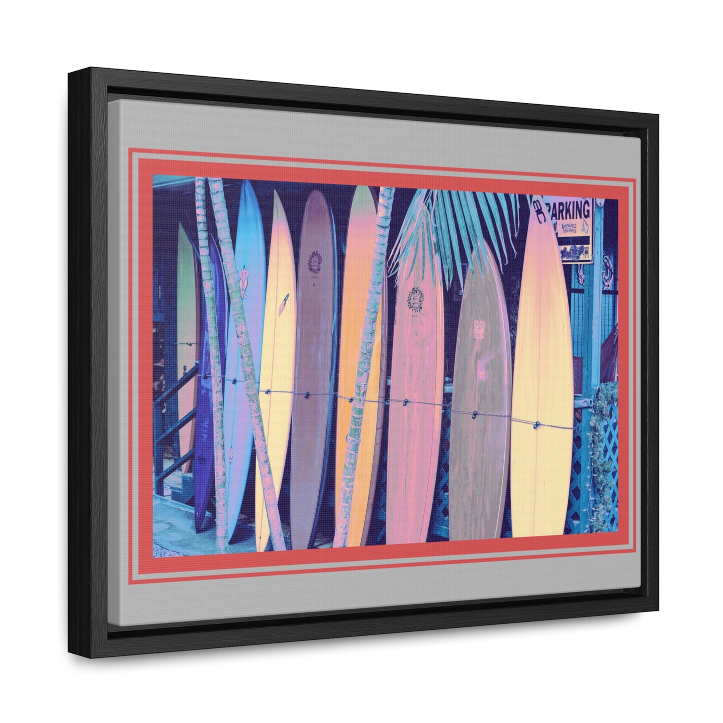 Vintage Surfboard Surfers Gallery Canvas Wraps, Horizontal Frame