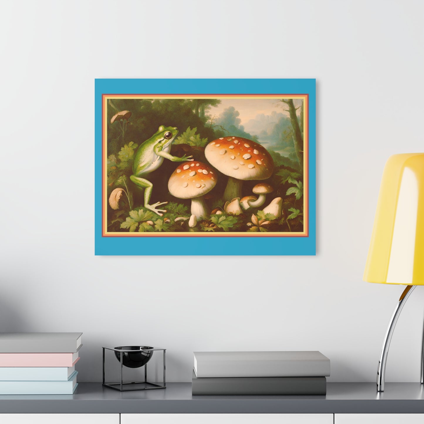 Frog and Mushroom Acrylic Prints (French Cleat Hanging)