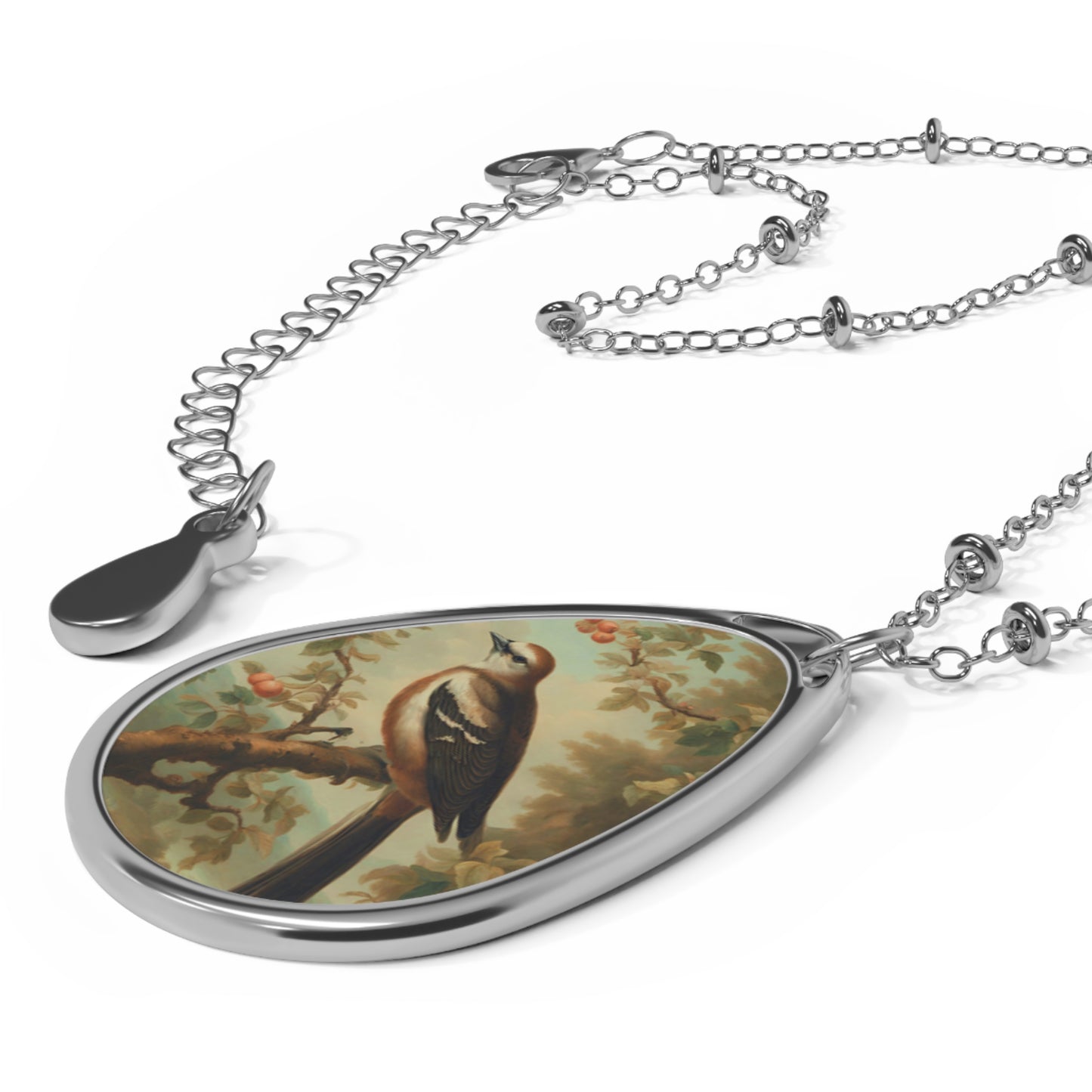 Vintage Bird Oval Necklace