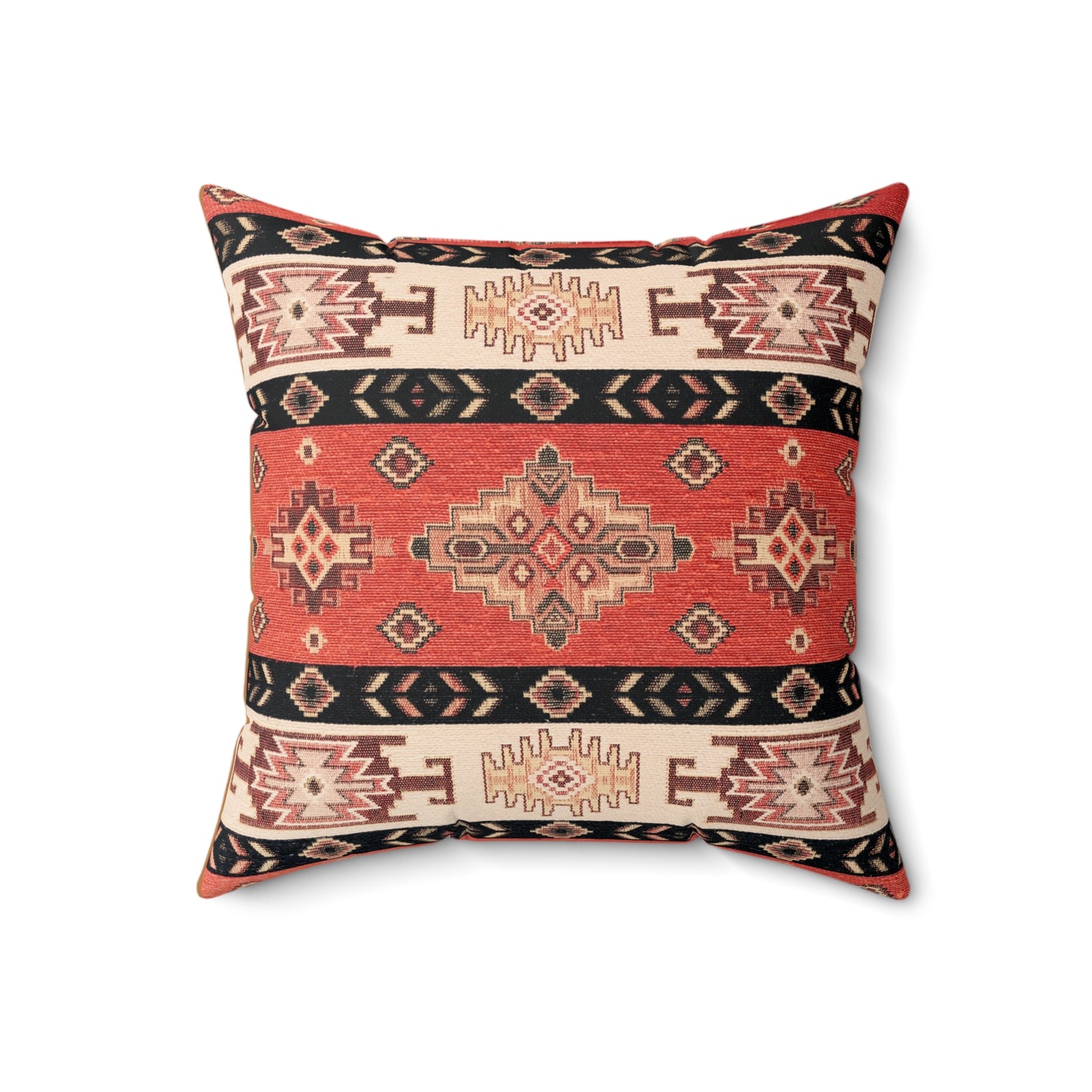 Kilim Design- Faux Suede Square Pillow