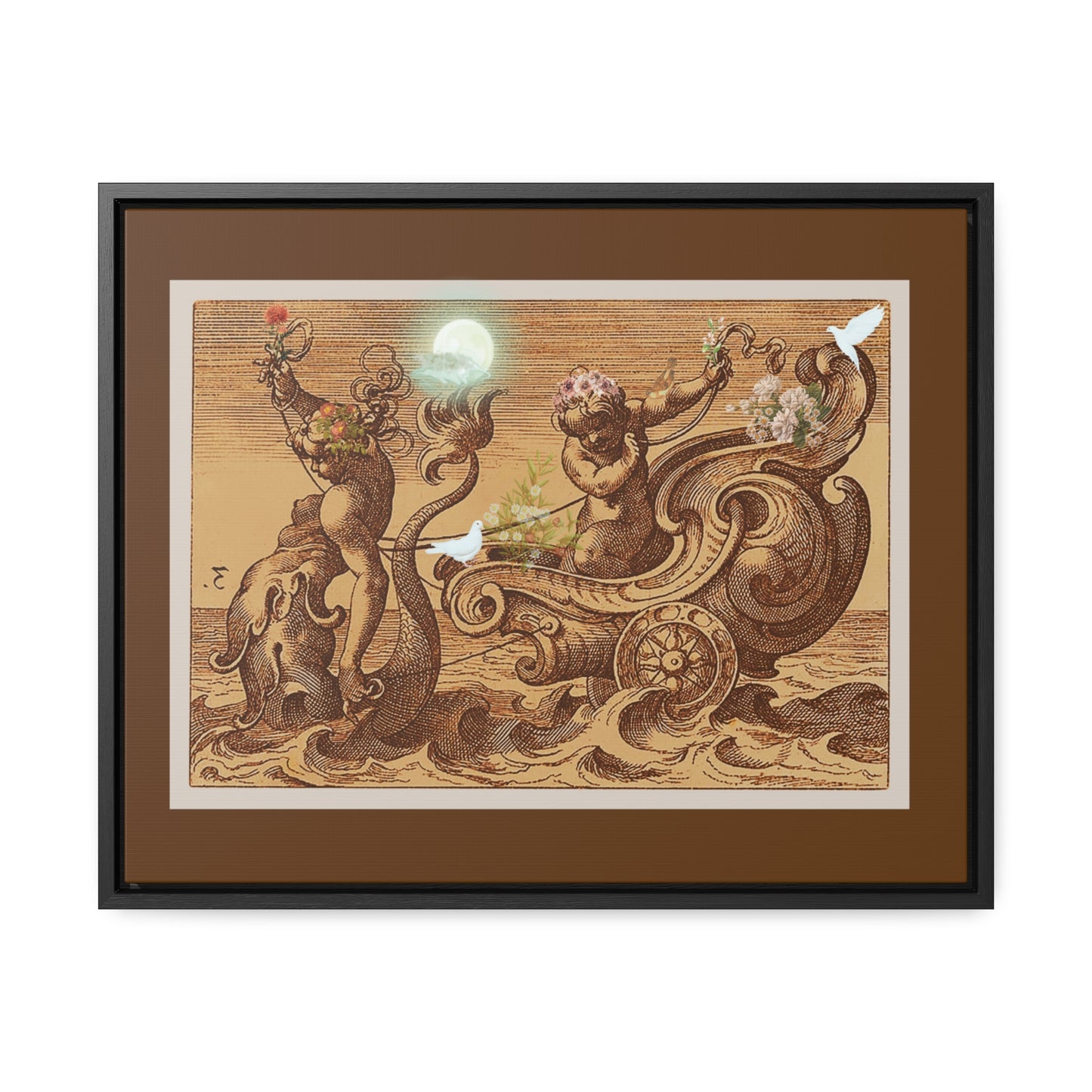 Angelic Mermaid Framed Canvas