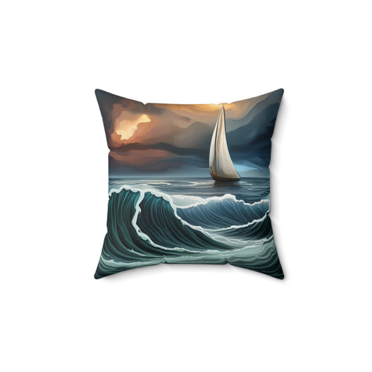 Sail- Faux Suede Square Pillow