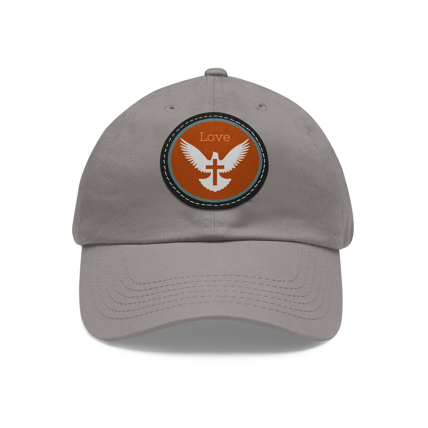 Dad Hat with Leather Patch (Round)