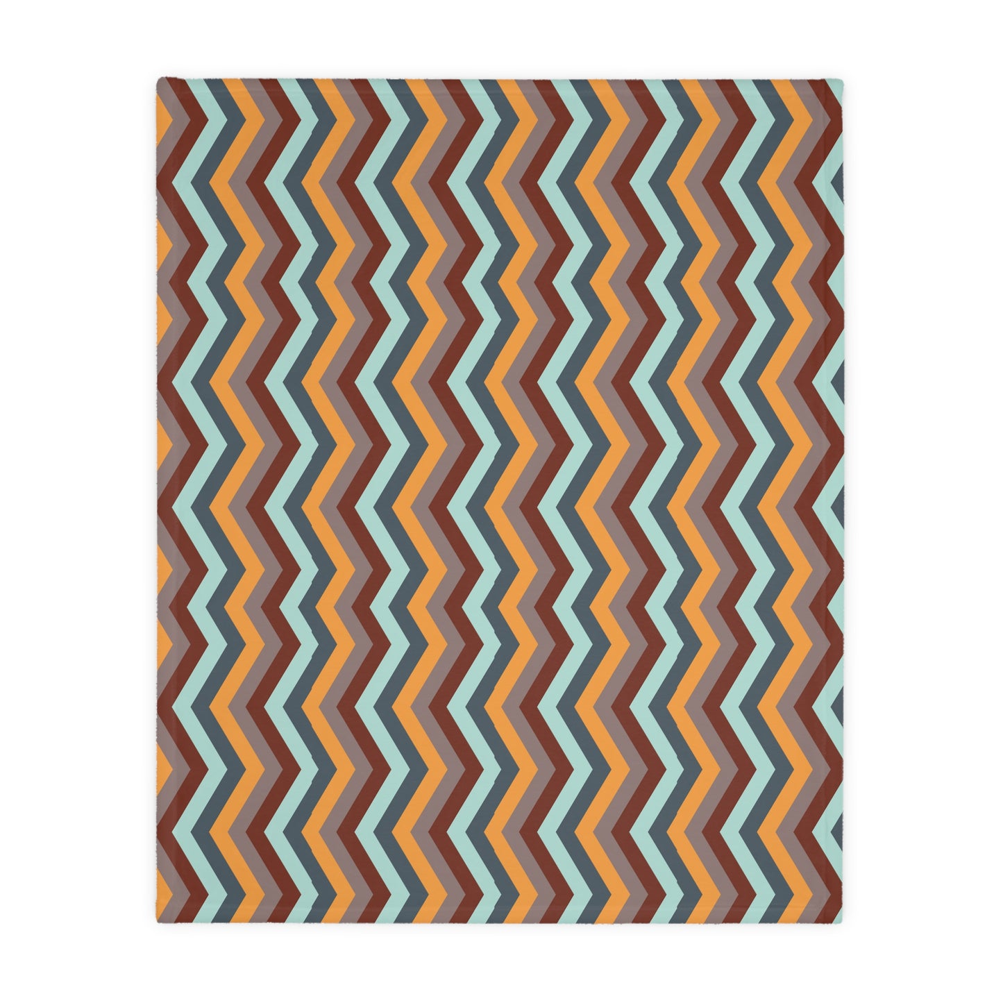 Native American Horse and Chevron Velveteen Minky Blanket (Two-sided print)