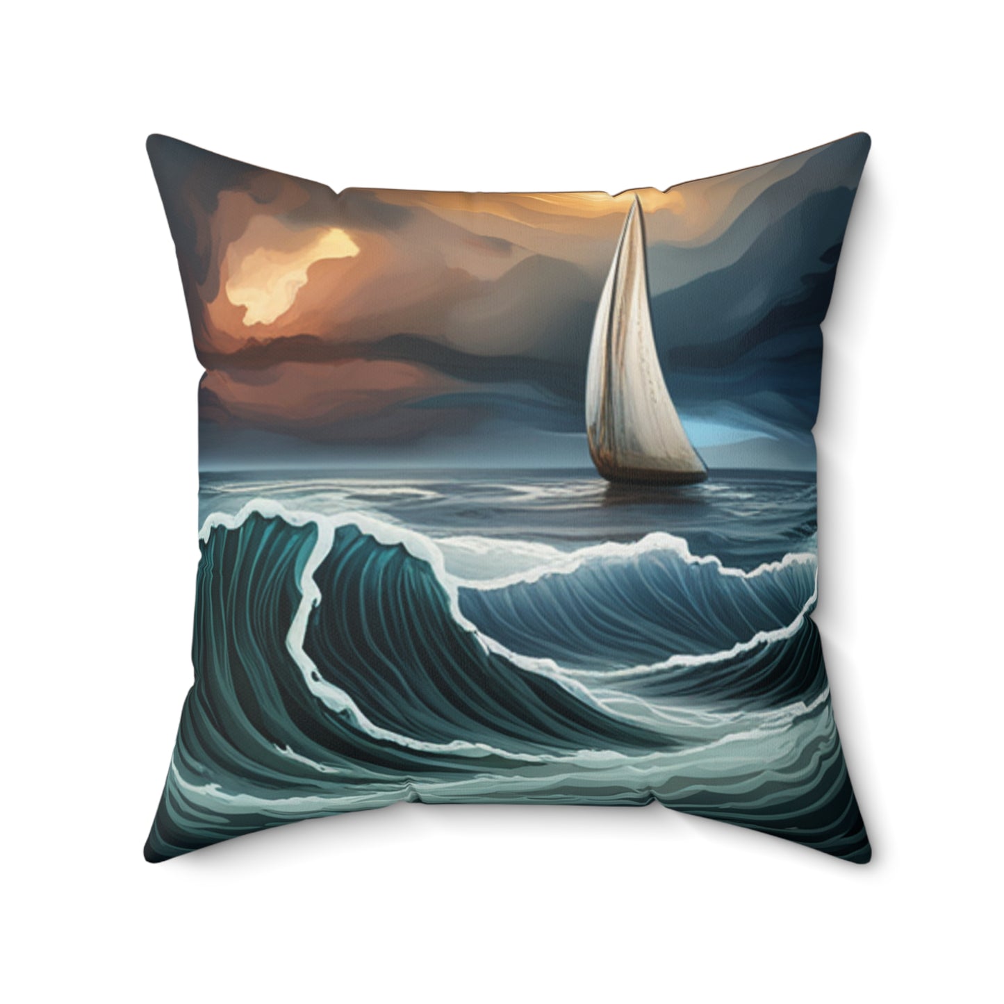 Sail- Faux Suede Square Pillow