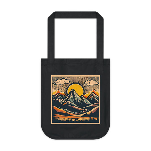 Vintage Sun and Mountain Organic Canvas Tote Bag