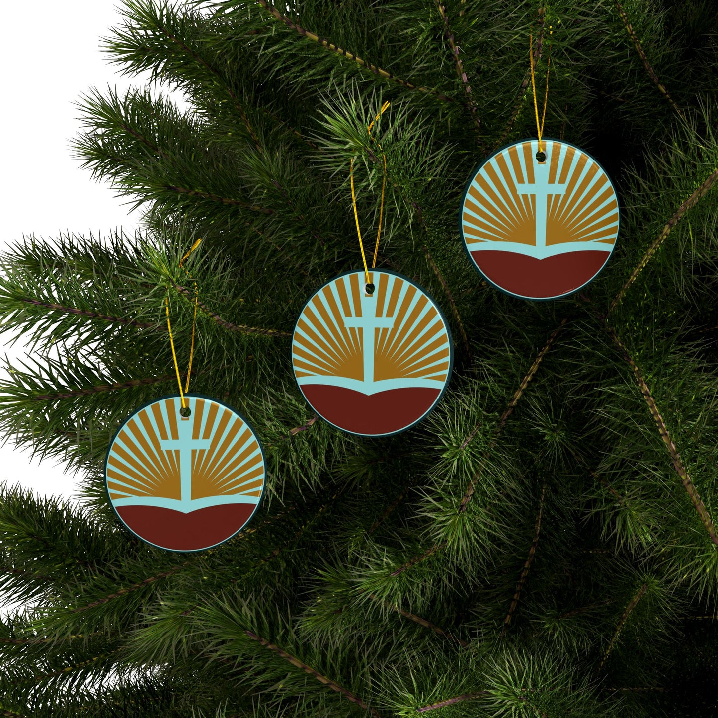 Ceramic Ornaments, 2-Side Print, (1pc, 3pcs, 5pcs, 10pcs)