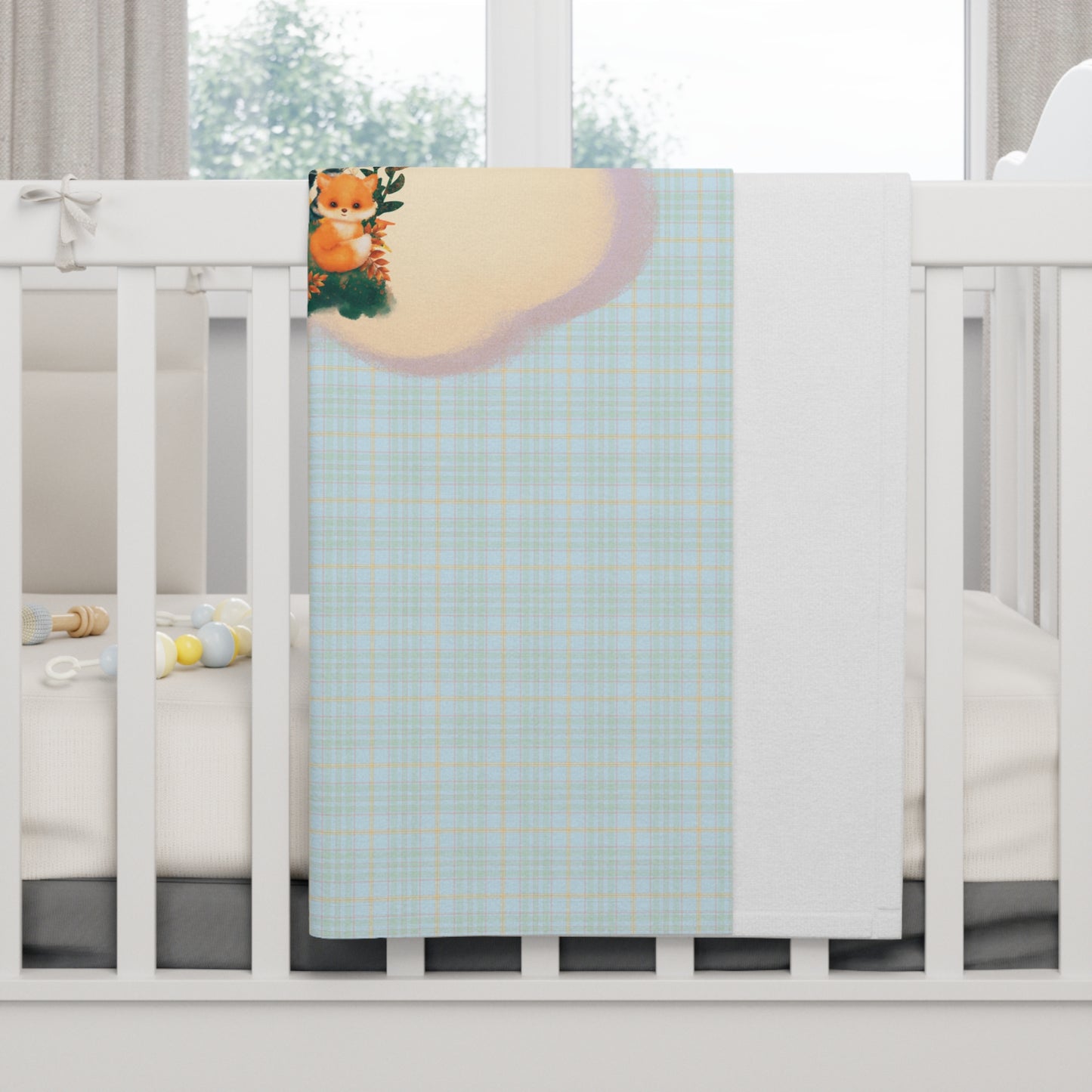 Baby Animal, Cloud, Plaid-Soft Fleece Baby Blanket