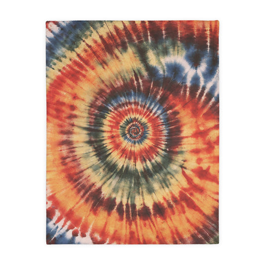 Tie Dye Velveteen Microfiber Blanket (Two-sided print)