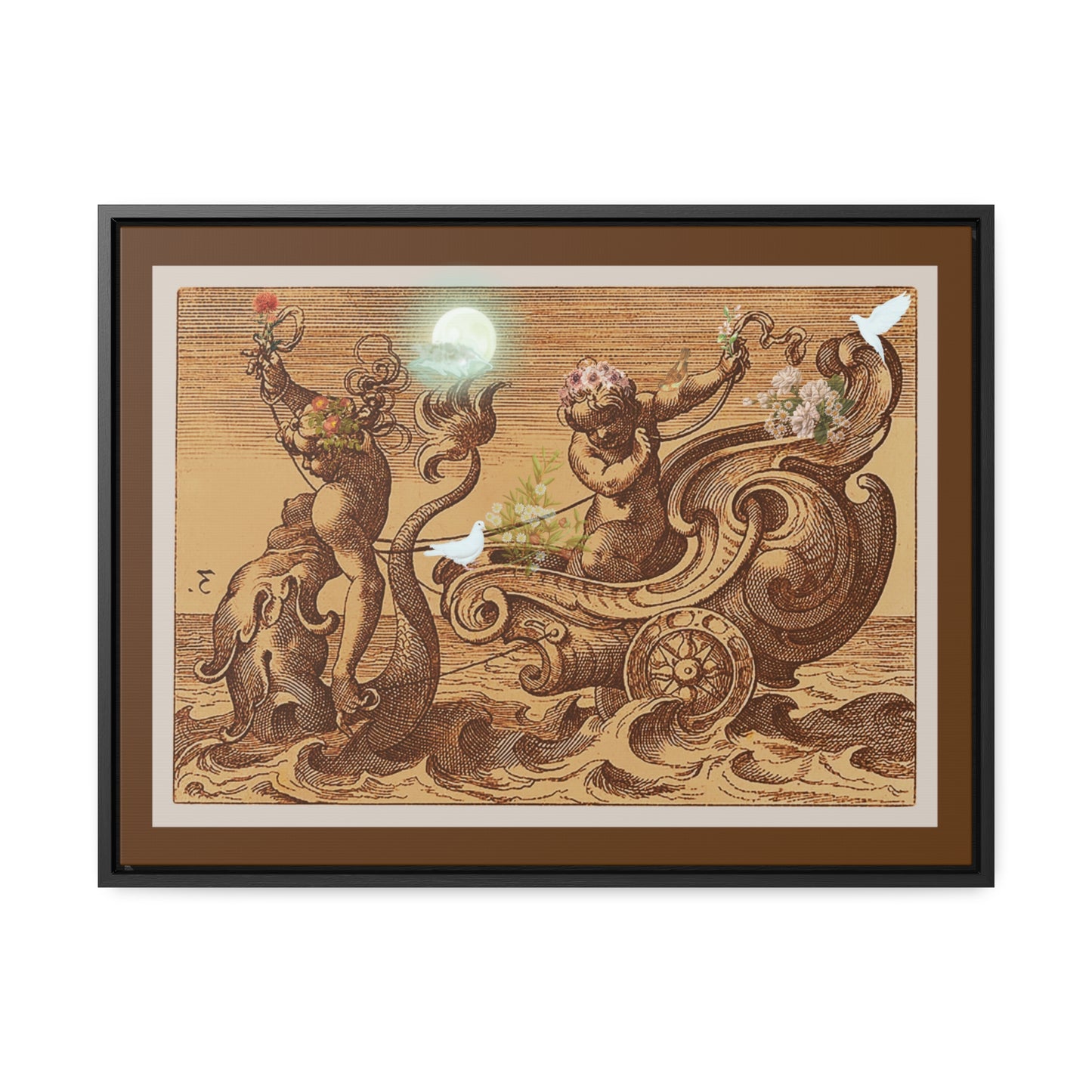 Angelic Mermaid Framed Canvas