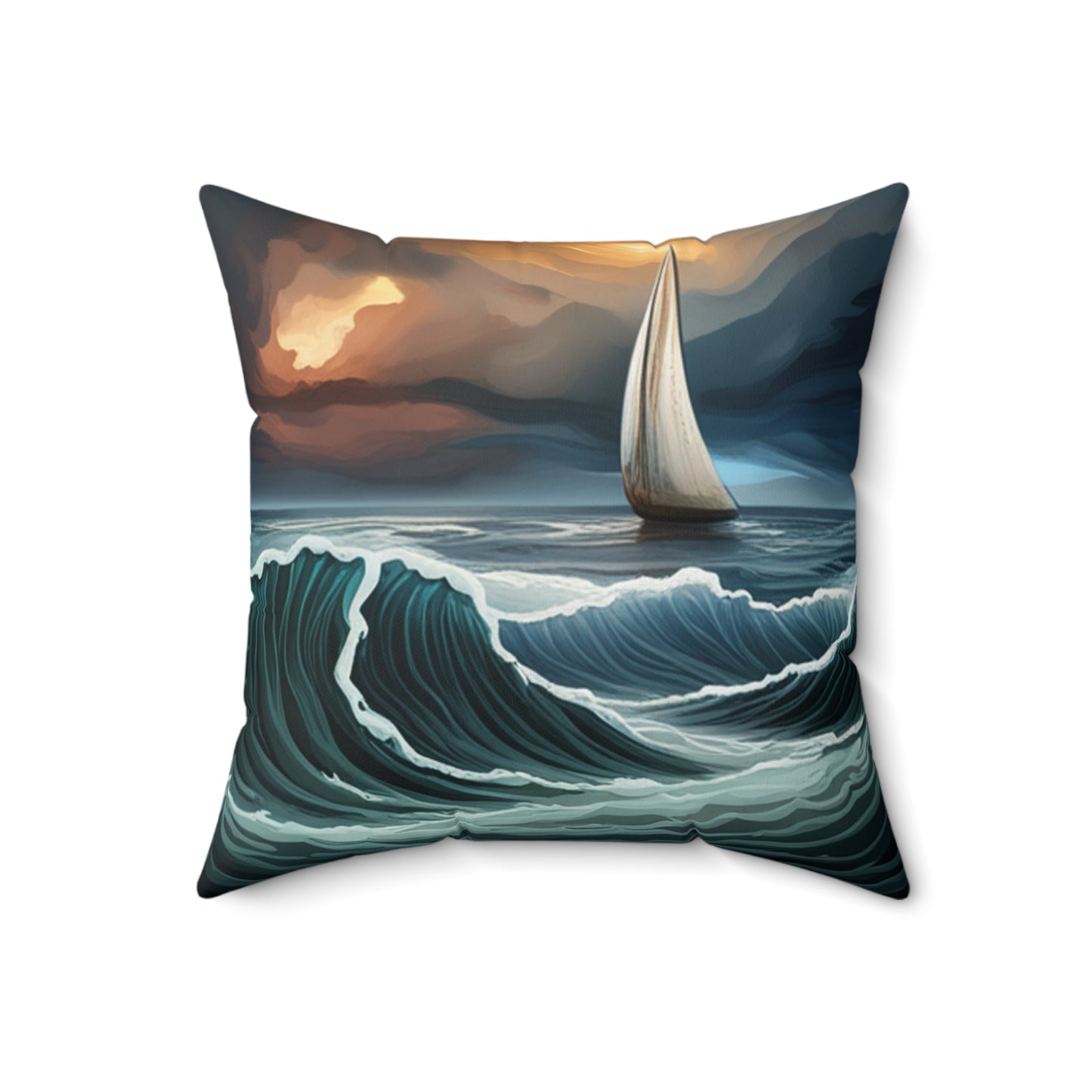 Sail- Faux Suede Square Pillow