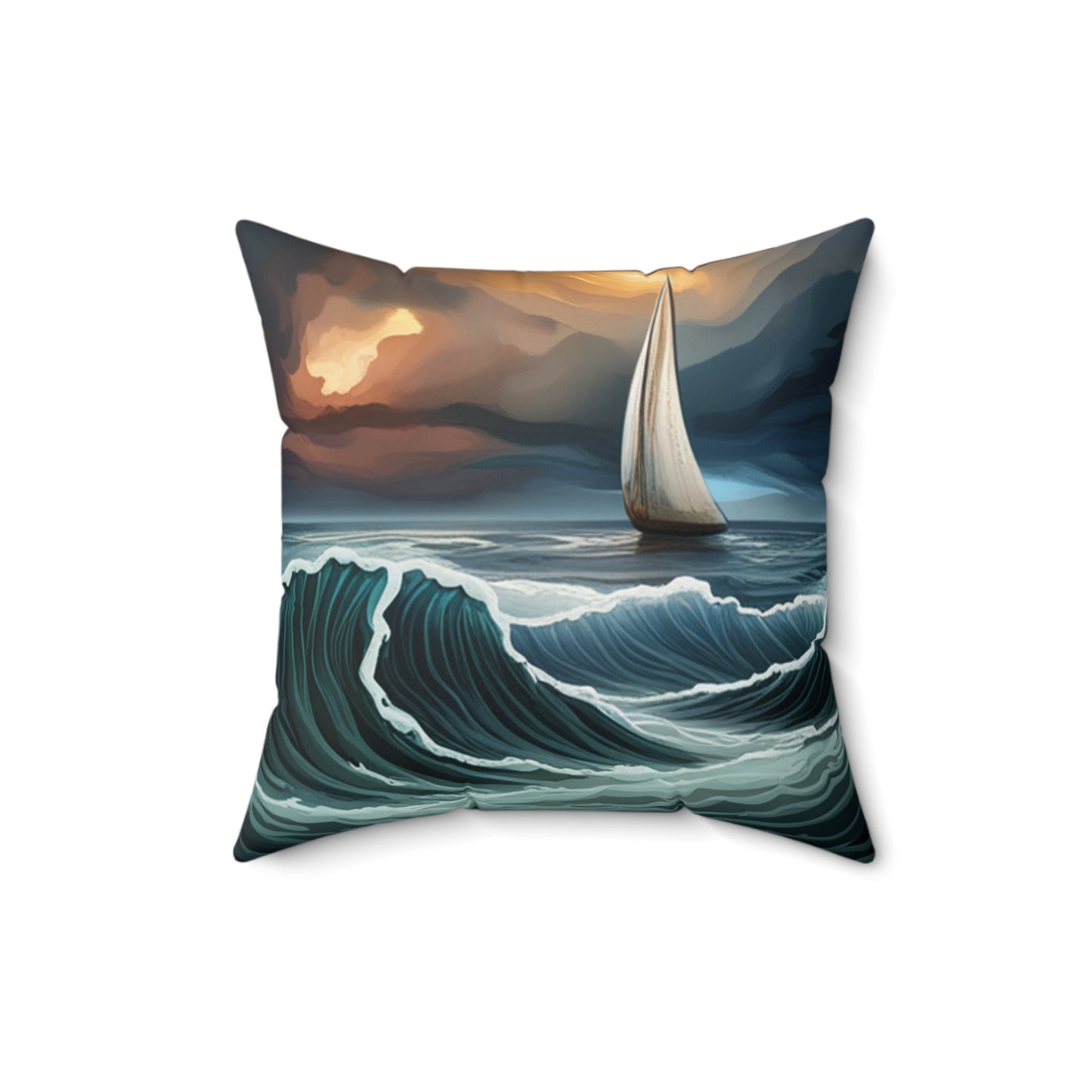 Sail- Faux Suede Square Pillow