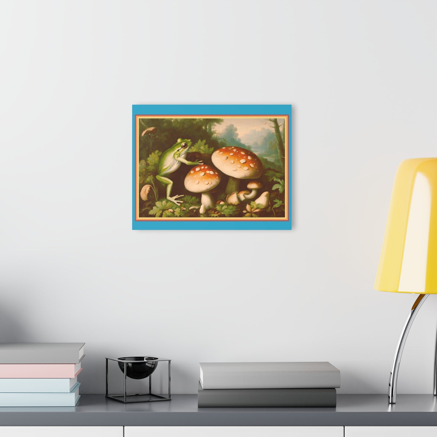 Frog and Mushroom Acrylic Prints (French Cleat Hanging)