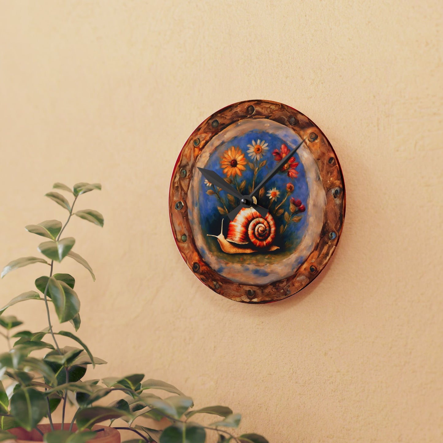 Garden Snail Acrylic Wall Clock