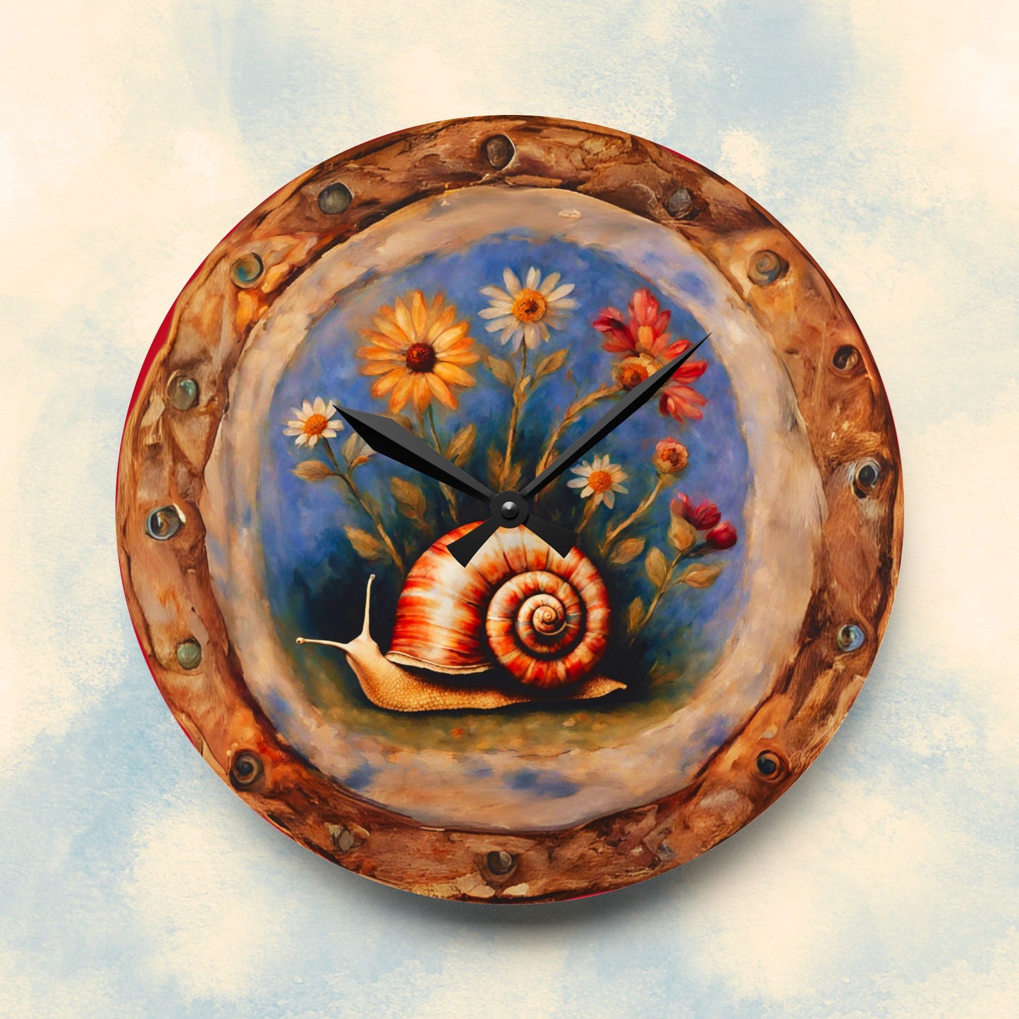 Garden Snail Acrylic Wall Clock