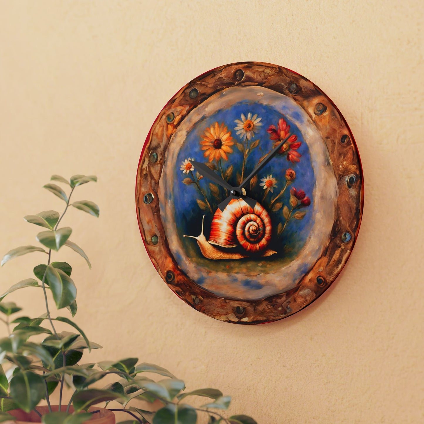 Garden Snail Acrylic Wall Clock