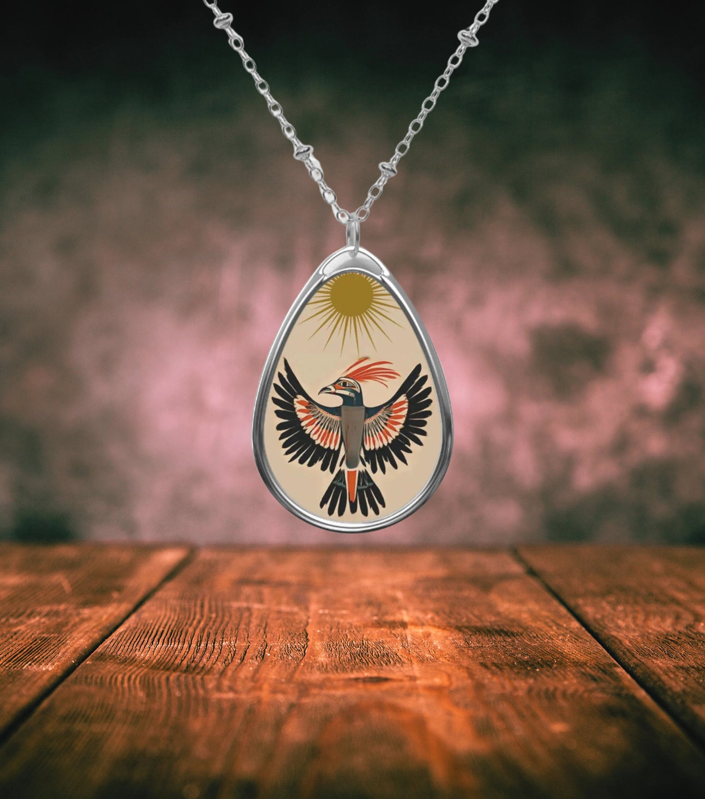 Native American Tribal Thunderbird Pendant Necklace