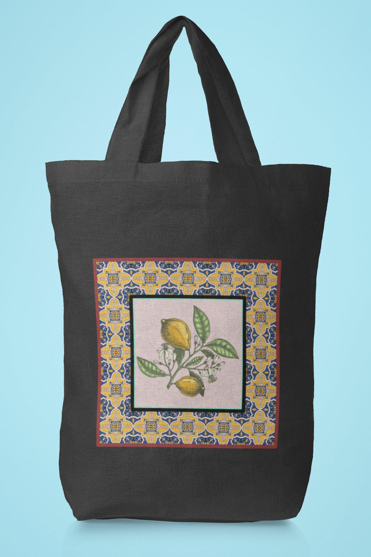 Vintage Lemon Design- Organic Canvas Tote Bag